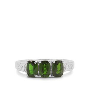 Chrome Diopside & White Zircon Sterling Silver Ring ATGW 1.69cts