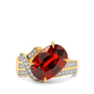 Spessartite Garnet & Diamonds 18K Gold Lorique Ring MTGW 8.48cts