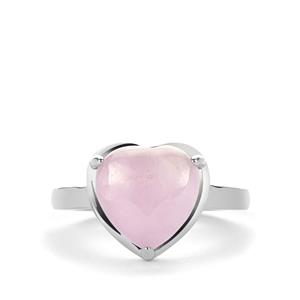 4.86ct Nuristan Kunzite Sterling Silver Heart Ring