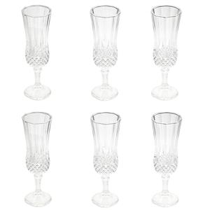 Longchamp Wine Tall Glass Crystal Clear Set of Six