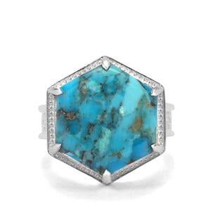 10.86ct Bonita Blue Turquoise Sterling Silver Ring