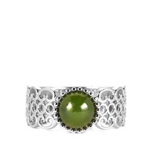 1.89ct Nephrite Jade Sterling Silver Ring