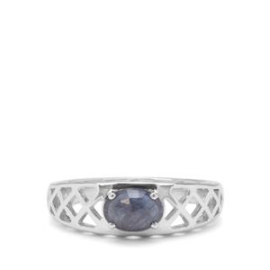0.97ct Rose Cut Bharat Sapphire Sterling Silver Ring