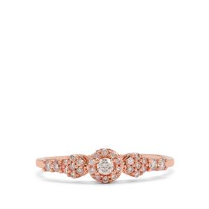 1/4ct Natural Pink Diamonds 9K Rose Gold Ring