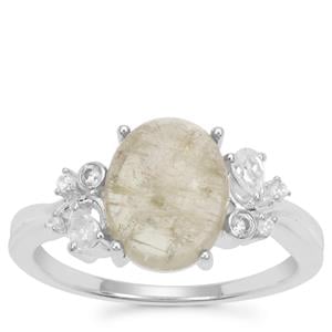Menderes Diaspore Ring with White Zircon in Sterling Silver 3.24cts