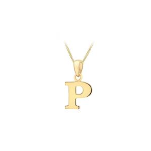 Letter 'P' Pendant in 9K Gold