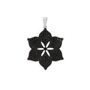 2.65cts Black Spinel Sterling Silver Pendant With Black Rhodium