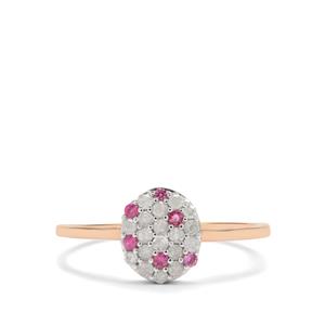 Pink Sapphire & Diamond 9K Rose Gold Ring ATGW 0.34ct