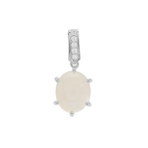 5.45cts Rainbow Moonstone Sterling Silver Pendant 