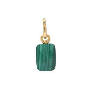 Malachite Molte Charm in Gold Plated Sterling Silver 3.50cts