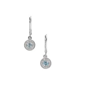 Ratanakiri Blue Zircon & White Topaz Sterling Silver Earrings ATGW 1cts