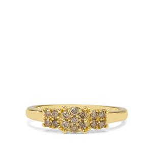 1/4ct Cape Champagne Diamonds 9K Gold Ring