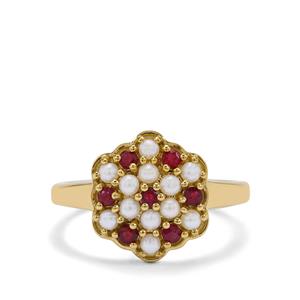 Indonesian Seed Pearl & Malagasy Ruby Midas Ring (F)