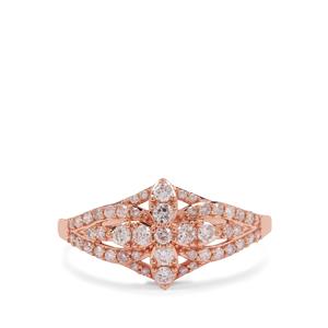 1/2ct Natural Pink Diamond 9K Rose Gold Ring