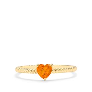 0.55ct Mandarin Garnet 9K Gold Heart Ring