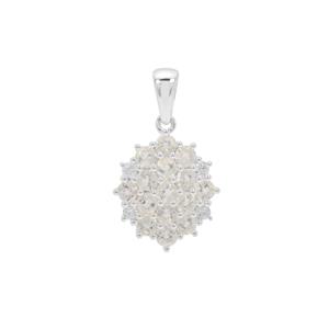Plush Diamond Sunstone & White Zircon Sterling Silver Pendant ATGW 2cts