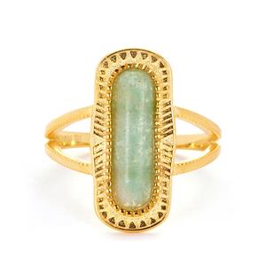 2ct Amazonite Gold Tone Sterling Silver Ring