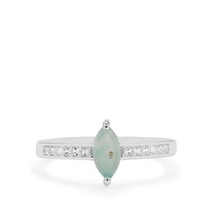 Gem-Jelly™ Aquaprase™ & White Sapphire Sterling Silver Ring ATGW 0.75ct