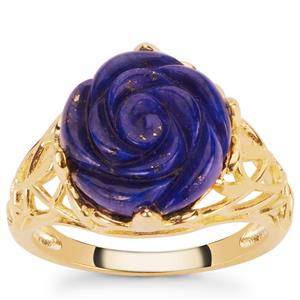 7.27ct Lapis Lazuli Gold Tone Sterling Silver Ring