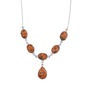 Mexican Jasper Necklace in Sterling Silver 37.88cts