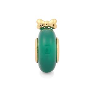 Green Onyx Kama Bead Charm in Gold Plated Sterling Silver 8.26cts