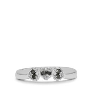 1/10ct Black Diamond Sterling Silver Ring