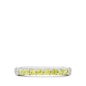Ambilobe Sphene Ring with White Topaz in Sterling Silver 0.62cts