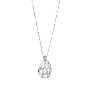 Gem Auras 18" Gemstone Cage Necklace in Sterling Silver