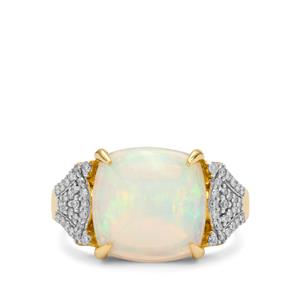 Ethiopian Opal & Diamonds 18K Gold Lorique Ring MTGW 4.03cts 