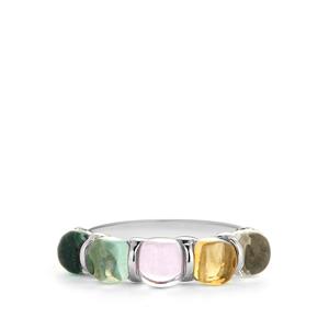 4.74cts Multi Colour Fluorite Sterling Silver Ring 