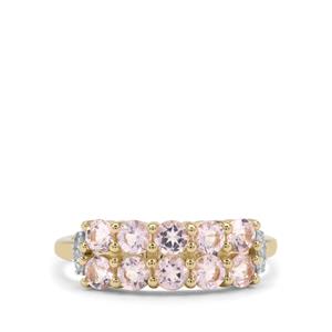Cherry Blossom™ Morganite & Diamond 9K Gold Ring ATGW 1cts