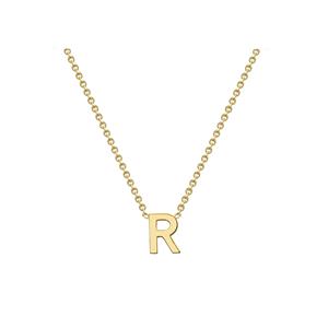 Letter 'R' Necklace in 9K Gold 43cm/17'