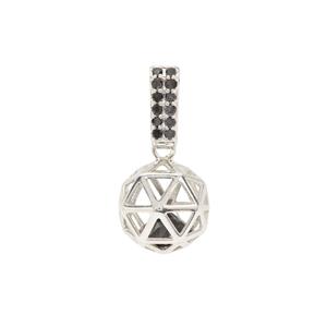 1ct Black Diamond Sterling Silver Pendant 