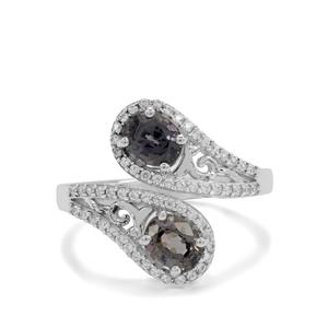 'Shades of Violet' Burmese Spinel & White Zircon Sterling Silver Ring ATGW 2.10cts