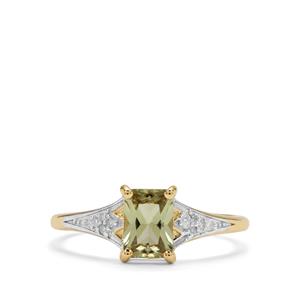 Csarite® & Diamond 9K Gold Ring ATGW 1.05cts