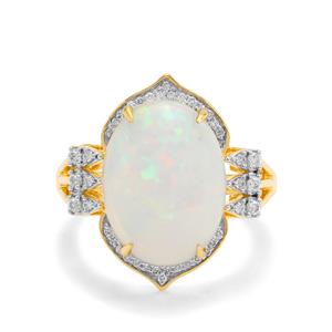 Ethiopian Opal & Diamond 18K Gold Ring MTGW 5.15cts