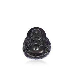 122cts Black Obsidian Carved Buddha Loose Stone (N) 