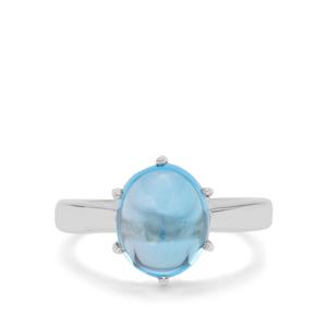 5.05ct Swiss Blue Topaz Sterling Silver Ring 