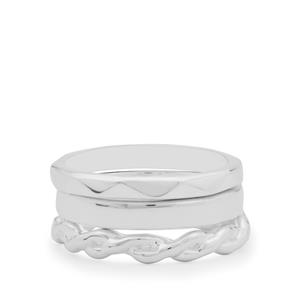 Set of 3 Stacker Ring in Sterling Silver