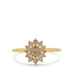 1/3ct Golden Ivory Diamonds 9K Gold Ring  