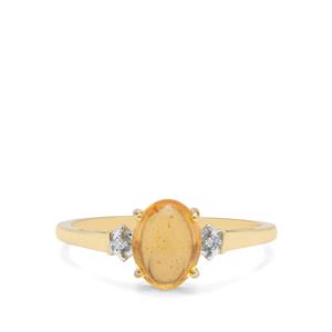 Mandarin Garnet & Diamond 9K Gold Ring ATGW 1.92cts