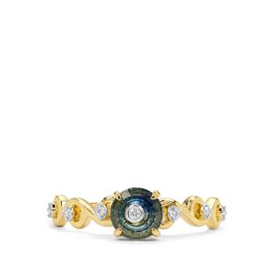Lehrer TorusRing Montana Sapphire & Diamond 9K Gold Ring ATGW 0.85ct