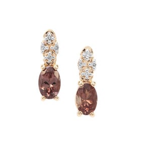 Miova Loko Garnet & Diamond 9K Gold Earrings ATGW 1.15cts
