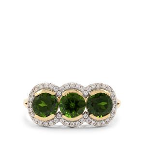 10K Gold Chrome Diopside white Zircon ring outlets