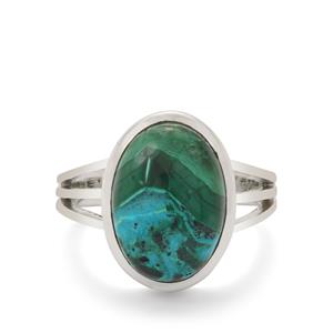 7cts  Chrysocolla Malachite Sterling Silver Aryonna Ring 