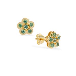 0.40cts Indicolite 9K Gold Earrings 