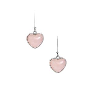 Morganite Heart Earrings in Sterling Silver 8.25cts