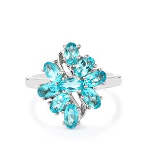 2.34ct Madagascan Blue Apatite Sterling Silver Ring