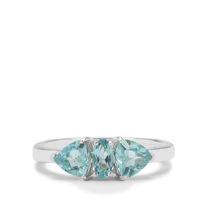 1.26ct Madagascan Blue Apatite Sterling Silver Ring