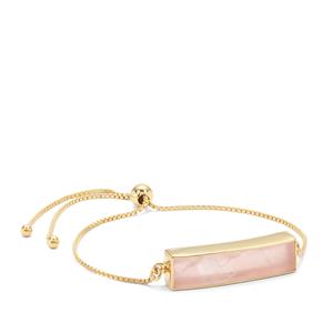 Rose Quartz Slider Bar Bracelet in Gold Plated Sterling Silver 10.40cts